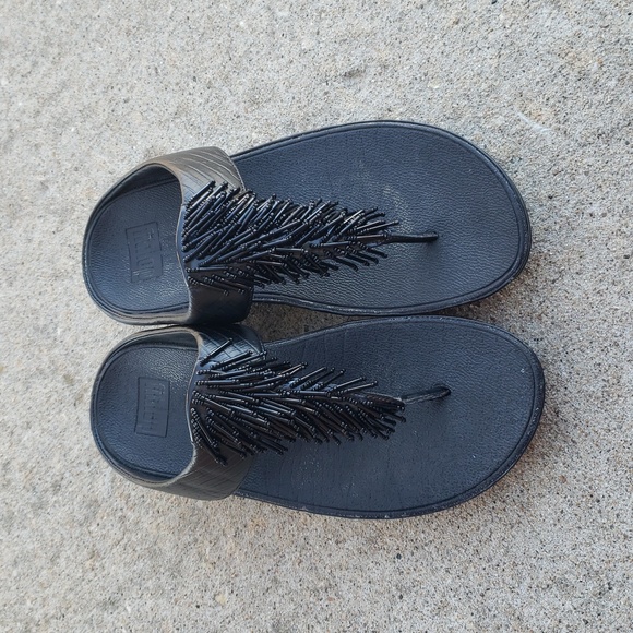 Fitflop Womens The Cha Cha Lighweight Sandals Size 8 Black Comfort - Picture 2 of 14